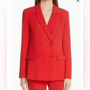 Tibi Stewart Double Breasted Red Blazer Jacket Sz 8 EUC